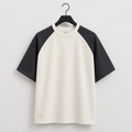 ARO Contrast Raglan Oversized T-Shirt – Off White & Charcoal